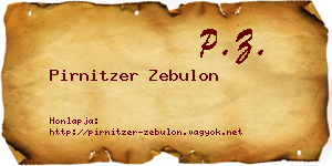 Pirnitzer Zebulon névjegykártya